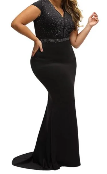 Plus Size Elegant Maxi Dress Comfortable Satin Maxi Dress