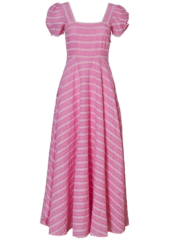 Ryan Maxi Dress Pink Fashionable Asymmetrical Maxi Dress