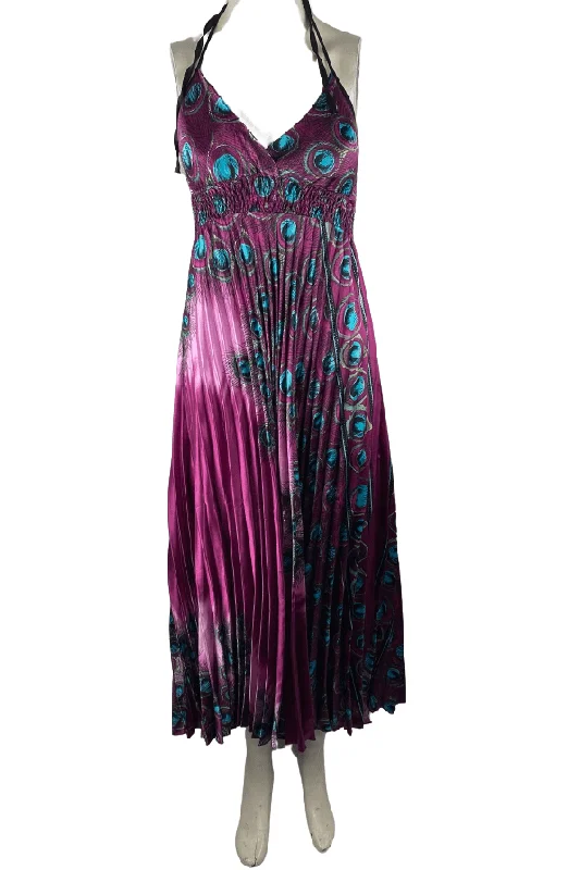 SB Fashions women's purple halter maxi dress size OS fits most Elegant Maxi Dress with Lace