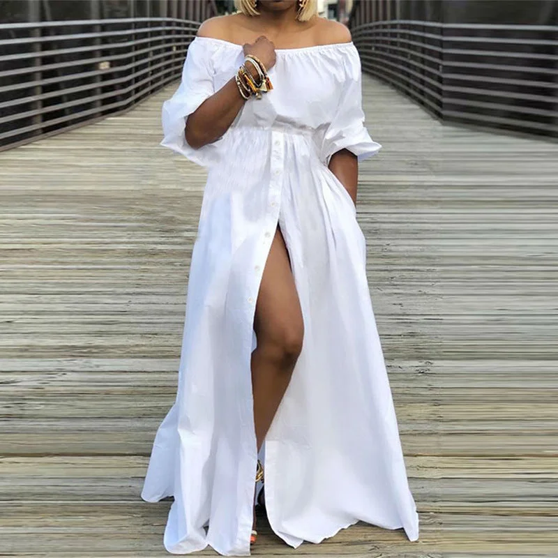 Sexy Off The Shoulder Long Maxi Dresses Elegant Sleeveless Maxi Dress