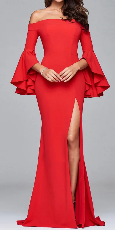 Elegant Off-Shoulder Split Maxi Dress Chic Summer Maxi Dress