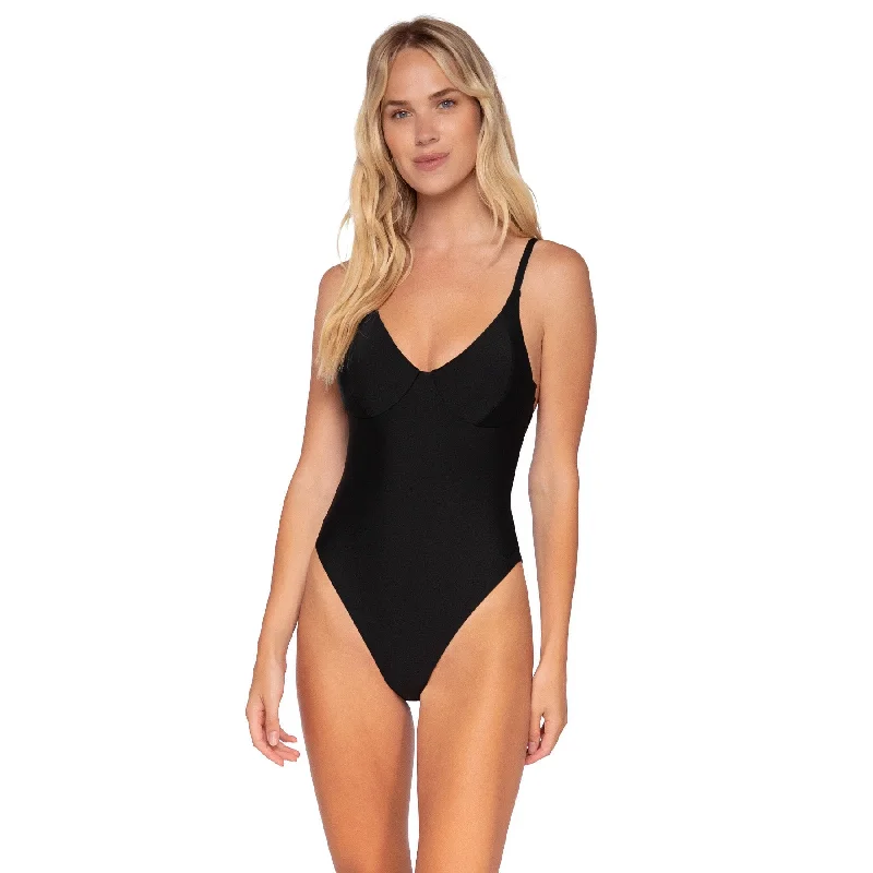 Swim Systems Jane Black One Piece Womens Swimsuit Classic One-Piece