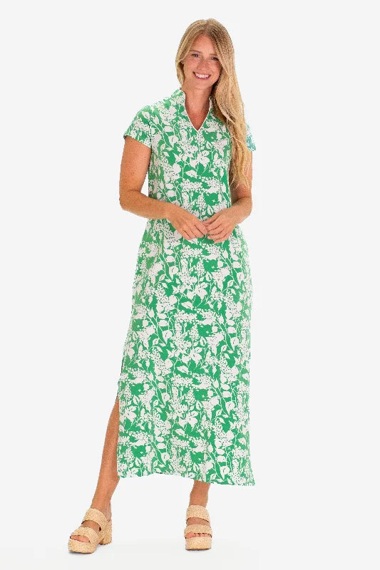 The Gaia Maxi Dress in Green Garden Fashionable Halter Neck Maxi Dress