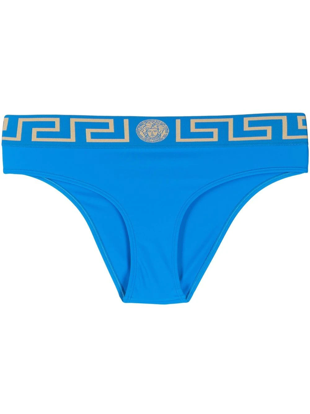 Versace Blue Greek Key Swim Bikini Bottom Plus-Size Bikini Set