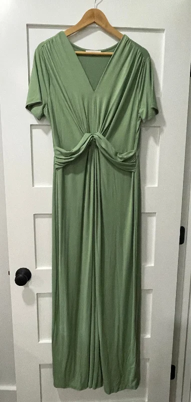 Where I Belong Maxi Dress in Moss Green - Curvy Comfortable Long-Sleeve Maxi Dress