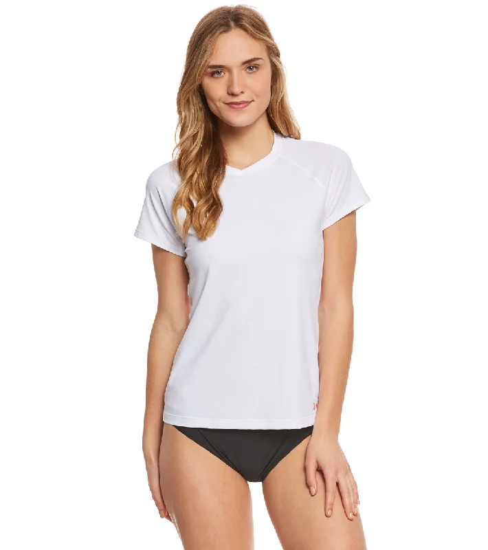 Xcel Women's VentX Short Sleeve Swim Shirt White Color-Block Bikini