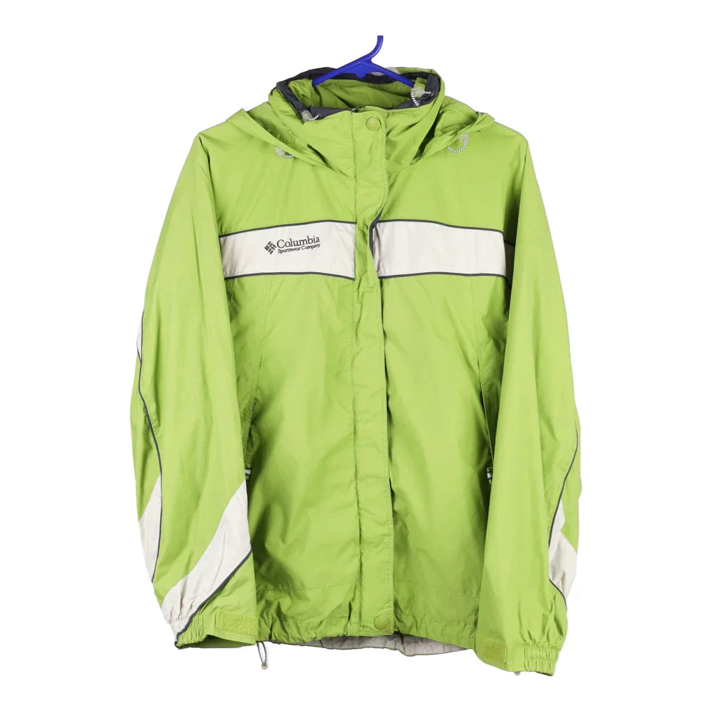 Columbia Jacket - Medium Green Nylon Welt Pockets Slit Pockets Flap Pockets