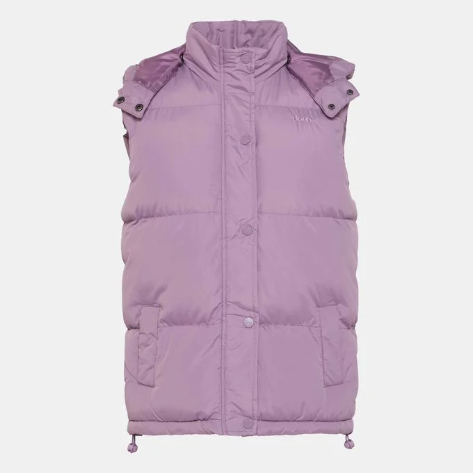 Jeep Jlw24027 L- Fashion Gilet Puffer Jacket Mauve Welt Pockets Slit Pockets Flap Pockets