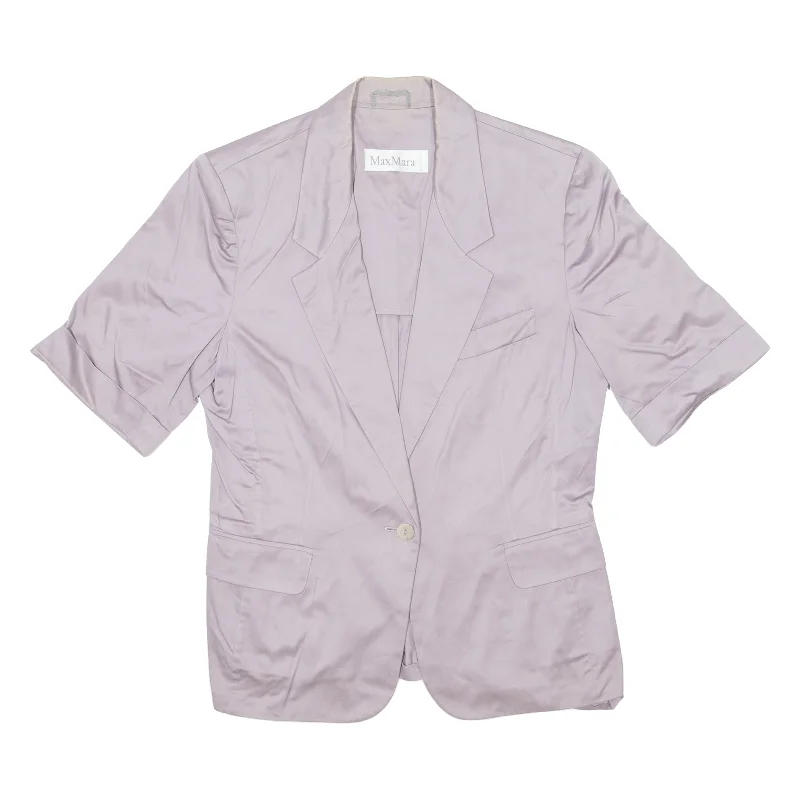 MAX MARA Womens Blazer Jacket Pink UK 14 Tailored Jacket Straight Jacket A-Line Jacket