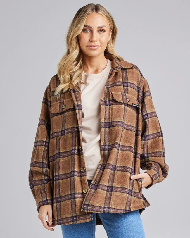 The Mad Hueys Surf Check Womens Jacket Knit Fabric Woven Fabric Fleece Fabric