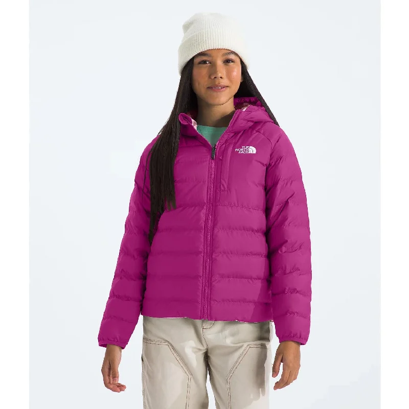 The North Face Girls' Reversible Perrito Hooded Jacket Herringbone Jacket Houndstooth Jacket Plaid Jacket