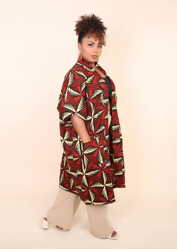 YEMI African Print Kimono Women's Jacket Knit Jacket Woven Jacket Fleece Jacket