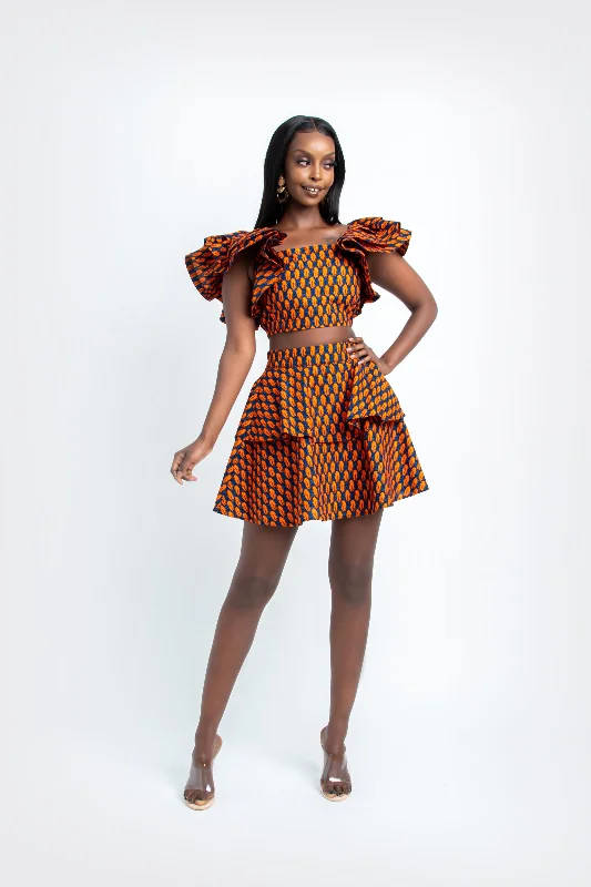 OMOLARA African Print Layered Mini Skirt boho skirt vibe