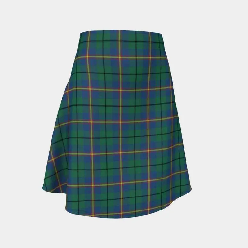 Carmichael Ancient Tartan Flared Skirt silk skirt luxurious