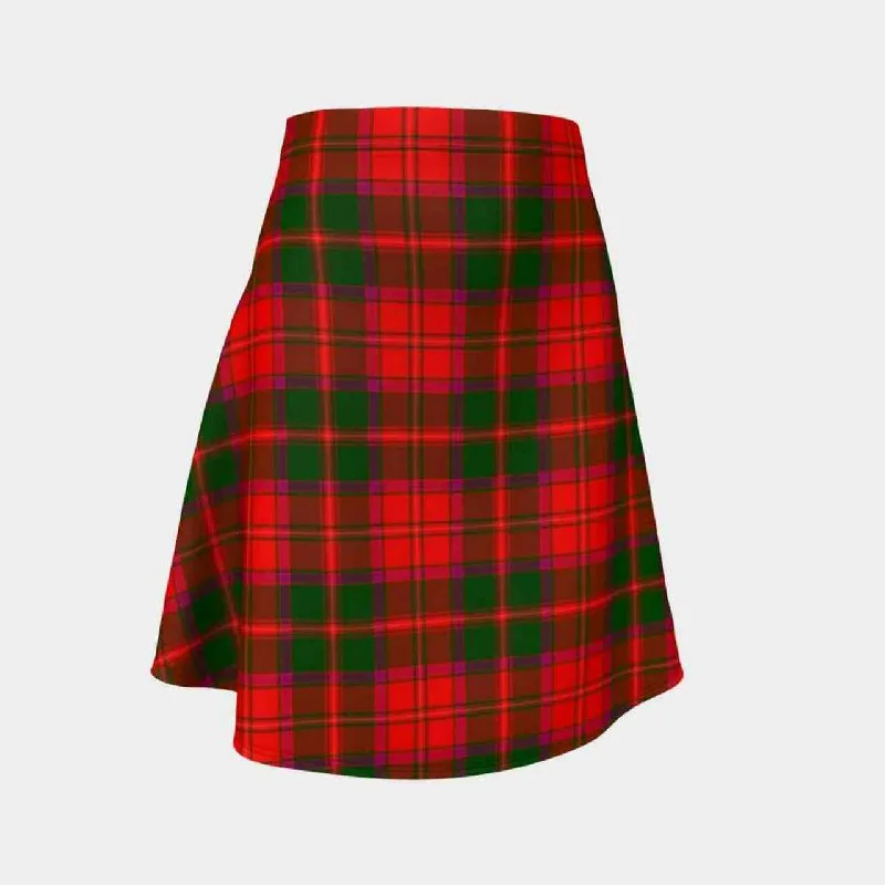 Crief District Tartan Flared Skirt low waist skirt