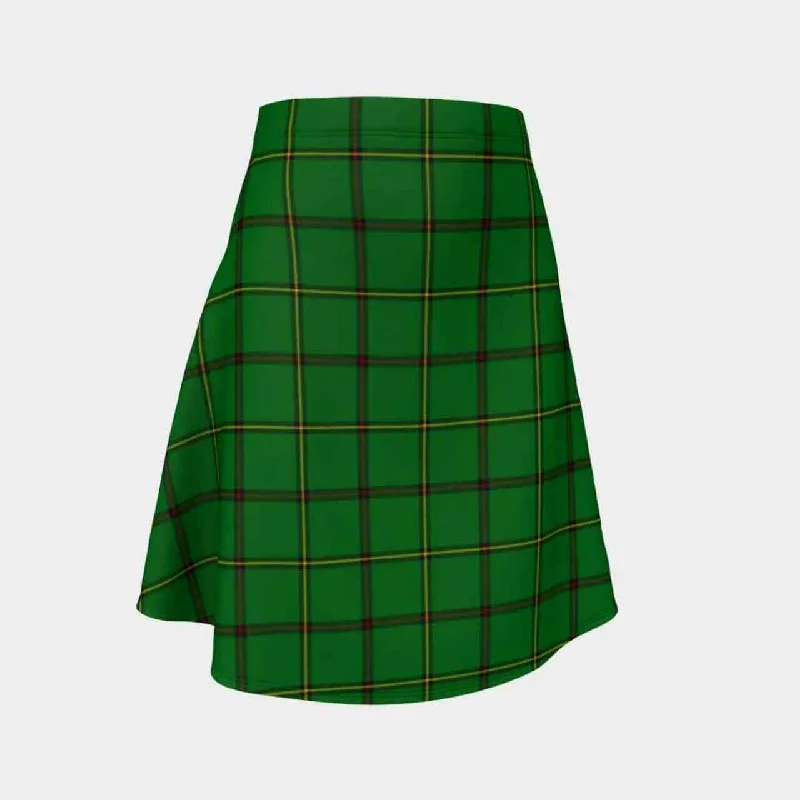 Don (Tribe-of-Mar) Tartan Flared Skirt silk skirt elegant