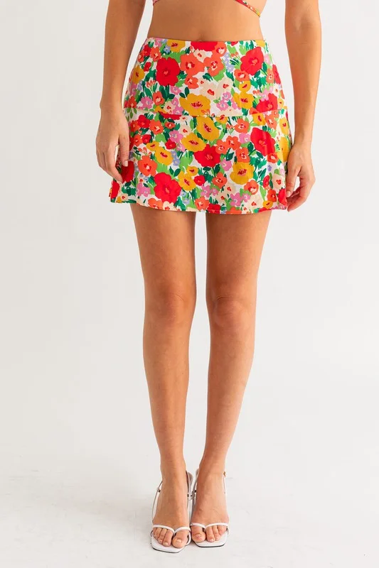 French Riviera Floral Mini Skirt - Final Sale cashmere skirt fine