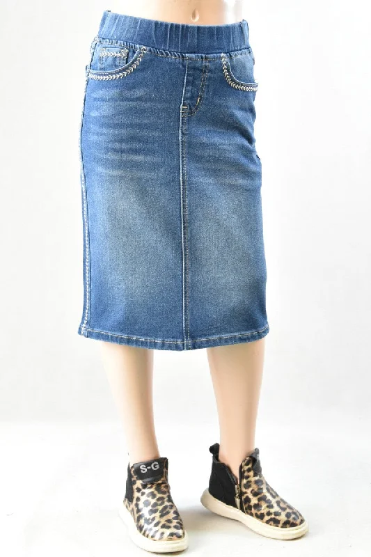 Girls Denim Skirt 79225 Indigo Wash vintage skirt charm