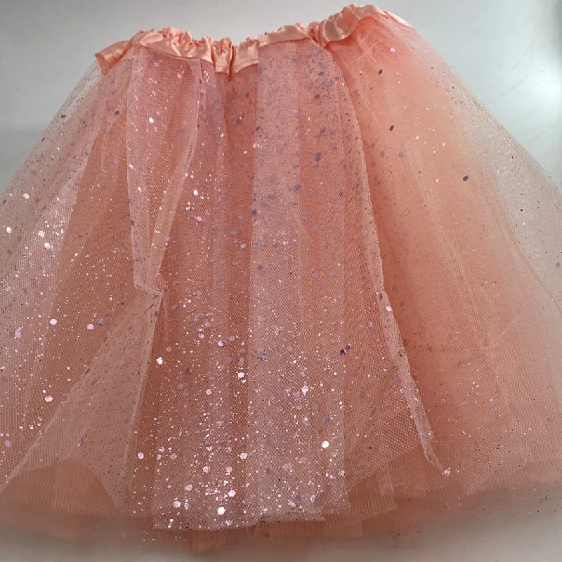 30cm Kiddies Tutu Skirt Peach Glitter chiffon skirt floaty