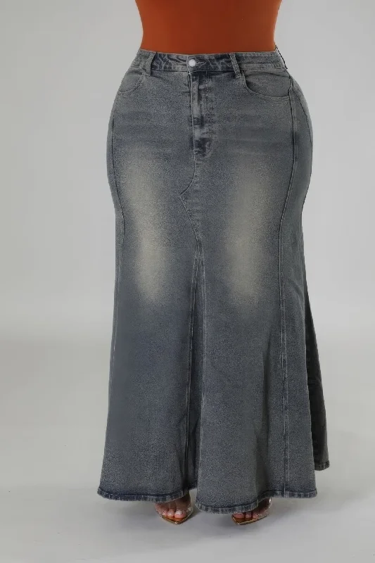 FZ Women's Plus Size High-waisted Stretch Denim Skirt velvet skirt luxurious