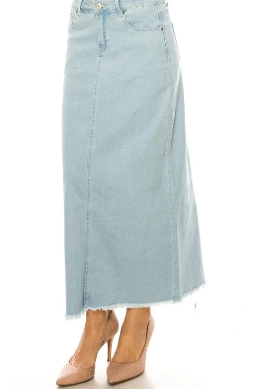 Long Denim Skirt Style 89179 linen skirt relaxed