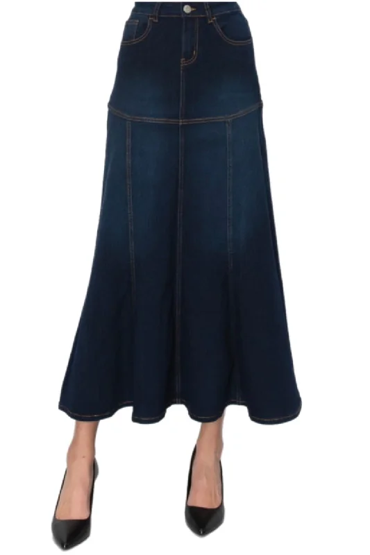 Long Denim Skirt Style 89063 lace skirt delicate