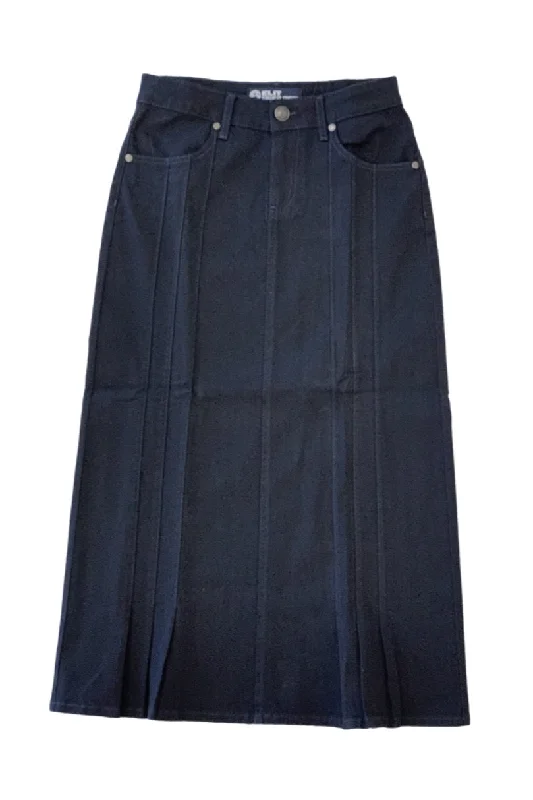 Long Flared Denim Skirt Style 243/1-33H denim skirt classic