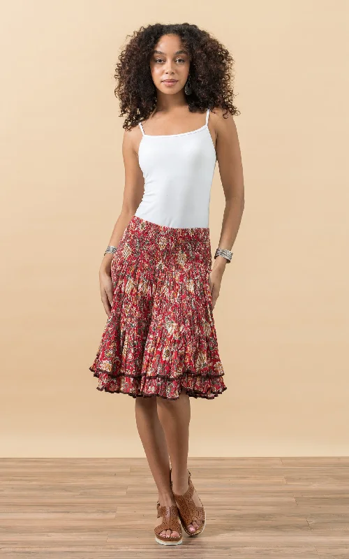 Macarena Skirt, Mini, Masala Bloom denim skirt trendy