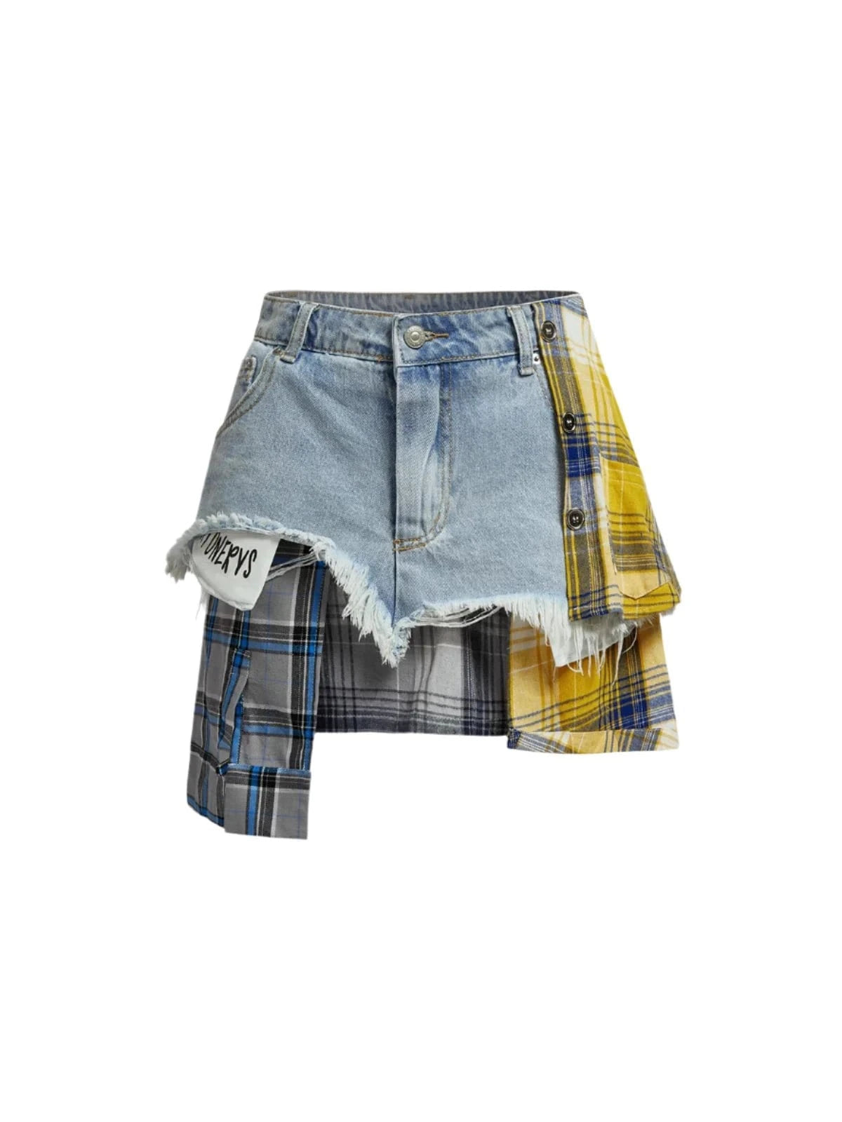 plaid skirt linen skirt breathable