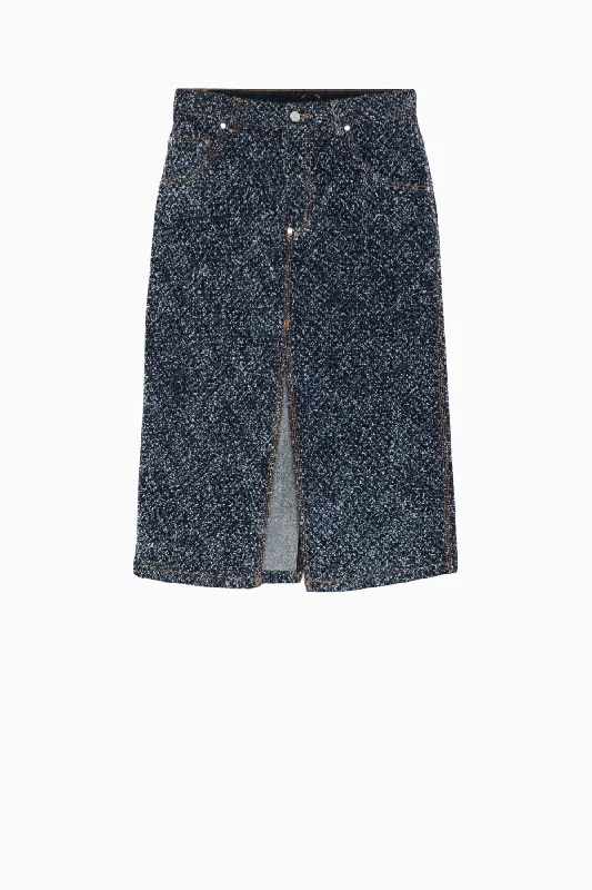 Stella McCartney Boucle Denim Skirt - Blue elastic waist skirt